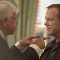 President Heller (William Devane) asks Jack Bauer (Kiefer Sutherland) for help in 24: Live Another Day Episode 8