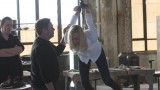 Kate Morgan (Yvonne Strahovski) chained and dangling in 24: Live Another Day Episode 6