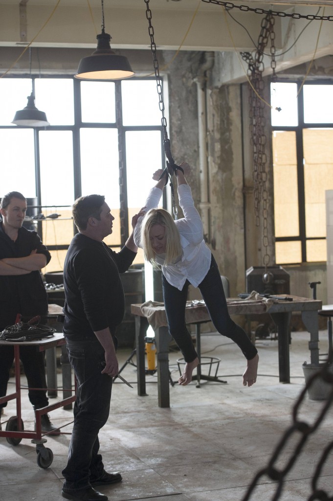 Kate Morgan (Yvonne Strahovski) chained and dangling in 24: Live Another Day Episode 6