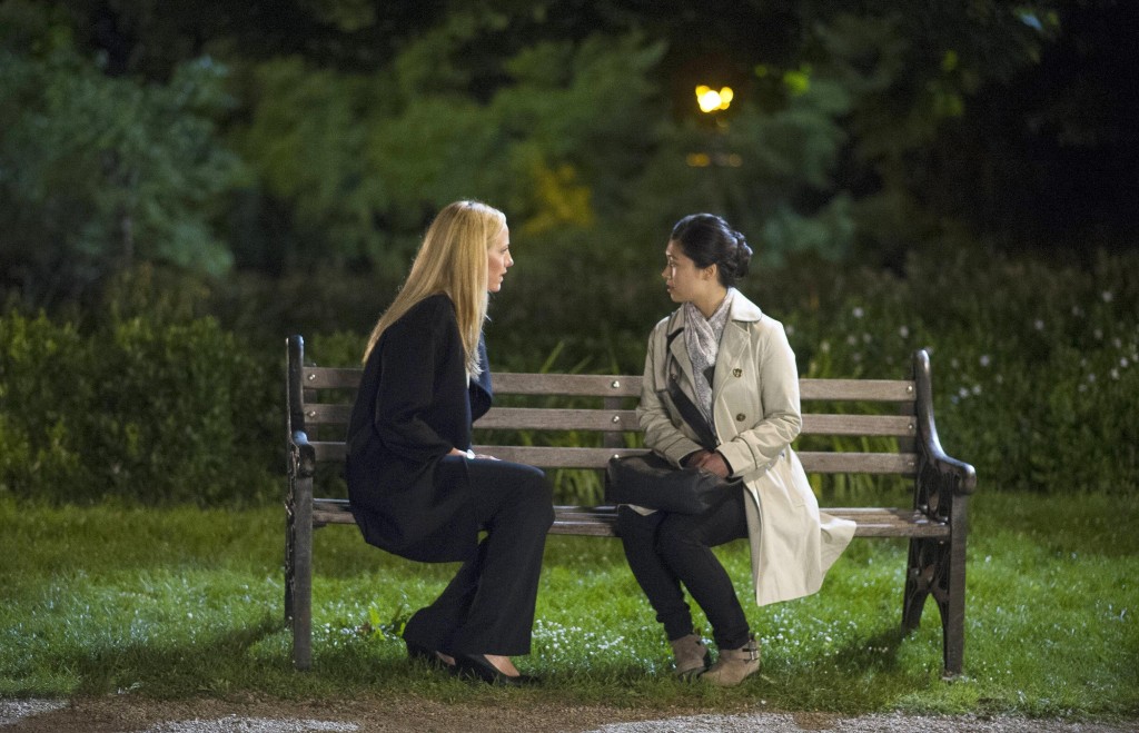 Audrey (Kim Raver) meets with Jiao Sim (Tuyen Do) in 24: Live Another Day Episode 11