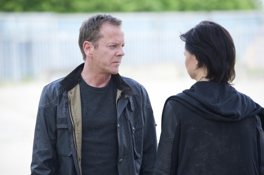 Jack Bauer (Kiefer Sutherland) trades himself for Chloe O'Brian (Mary Lynn Rajskub) in 24: Live Another Day Finale