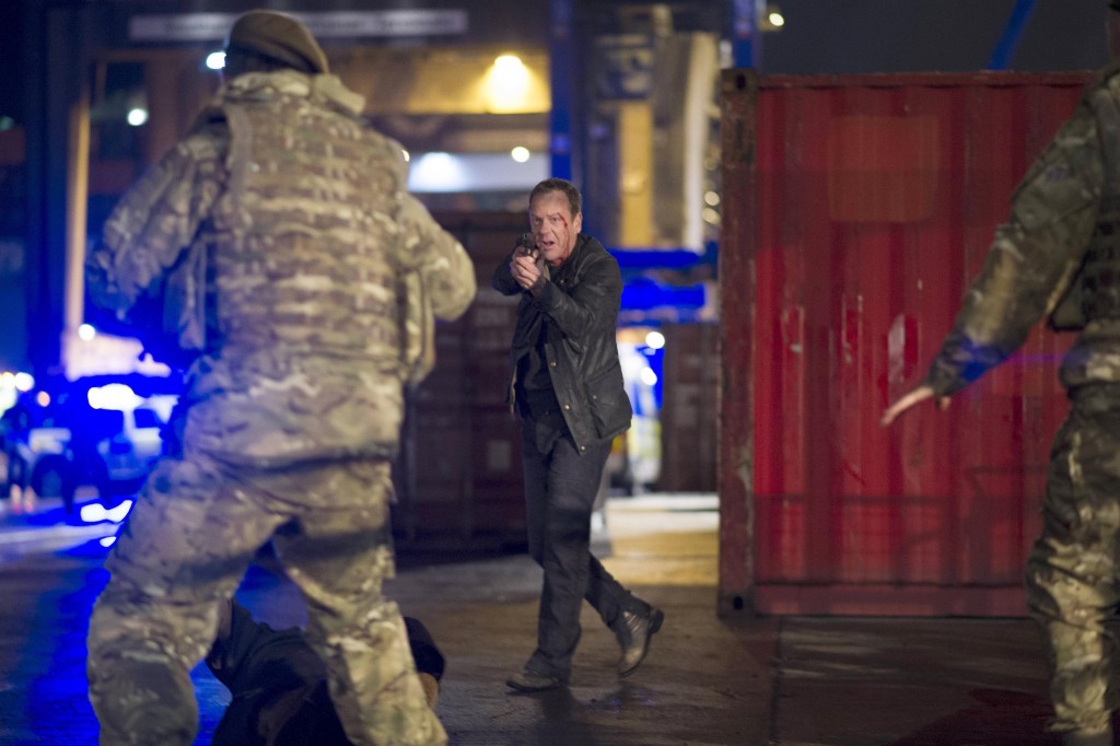 Jack Bauer (Kiefer Sutherland) with gun in 24: Live Another Day Finale