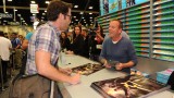 Kiefer Sutherland greeting a fan at San Diego Comic-Con 2014