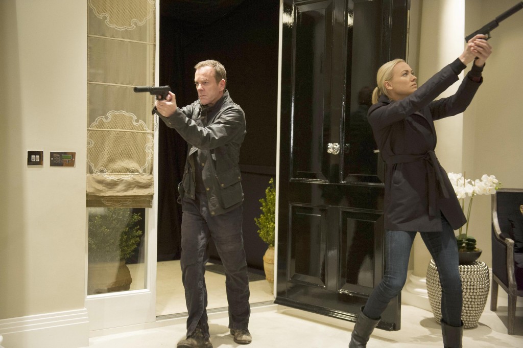 Jack Bauer (Kiefer Sutherland) and Kate Morgan (Yvonne Strahovski) go on a mission in 24: Live Another Day Episode 11