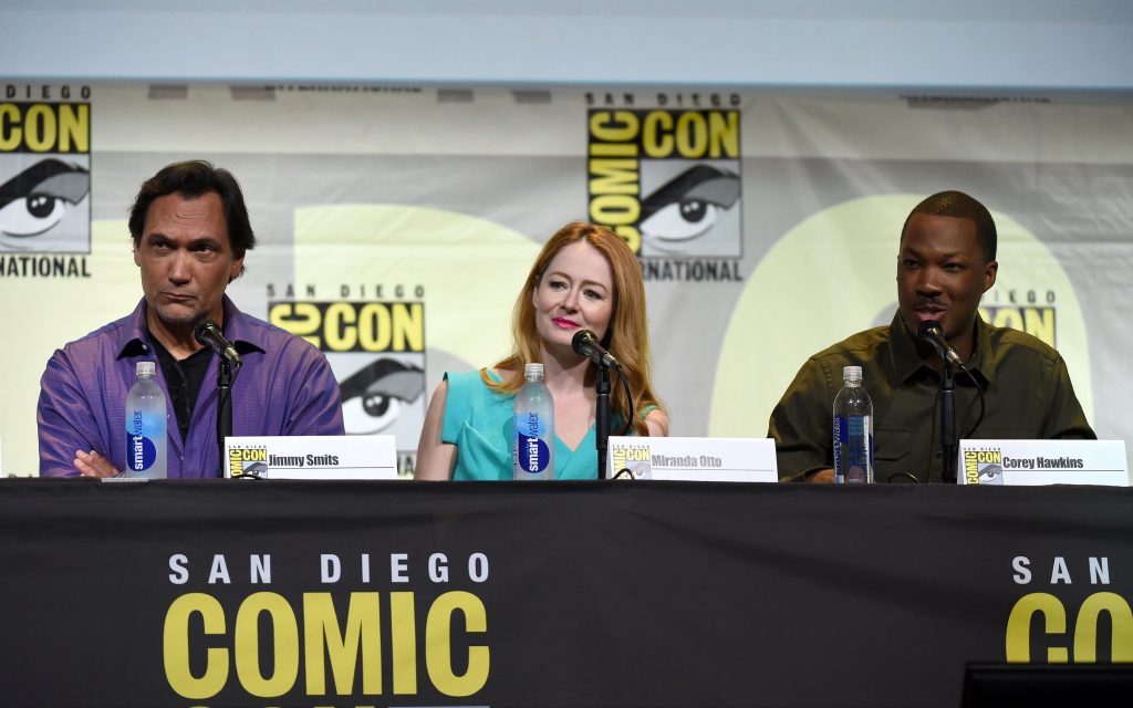 24: Legacy cast members Jimmy Smits, Miranda Otto, and Corey Hawkins at 24: Legacy San Diego Comic-Con 2016 Panel