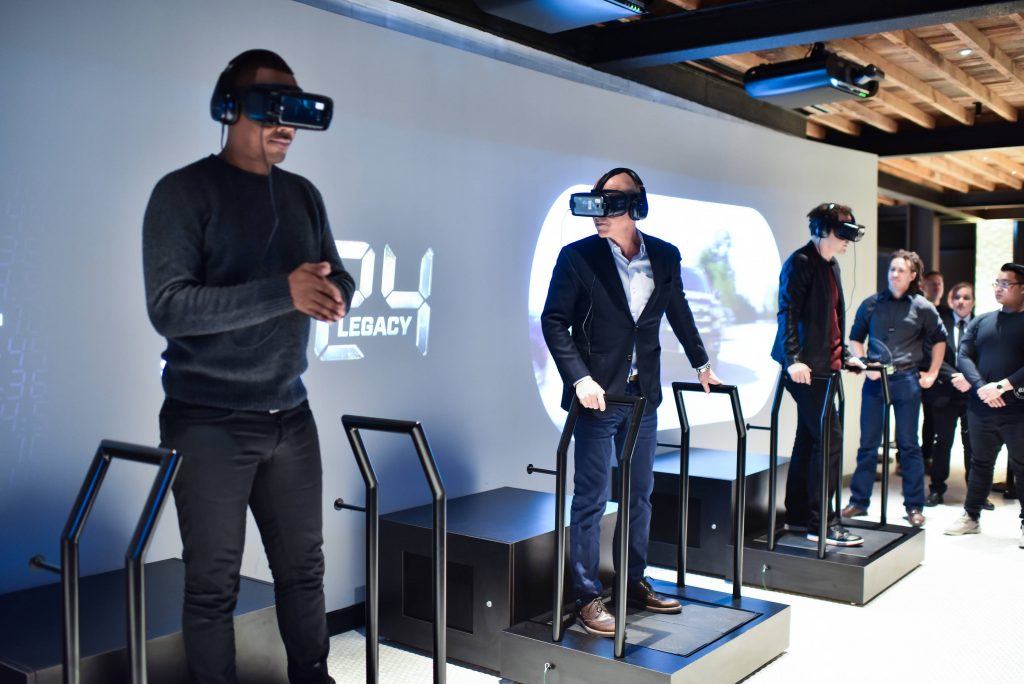 Corey Hawkins and Howard Gordon try Samsung VR at FOX & Samsung "24: Legacy" Screening and Panel Discussion