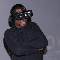 Corey Hawkins tries virtual reality at FOX & Samsung "24: Legacy" Screening and Panel Discussion