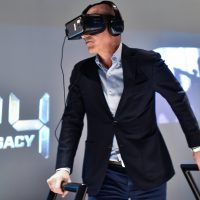 Howard Gordon trying Samsung VR at FOX & Samsung "24: Legacy" Screening and Panel Discussion