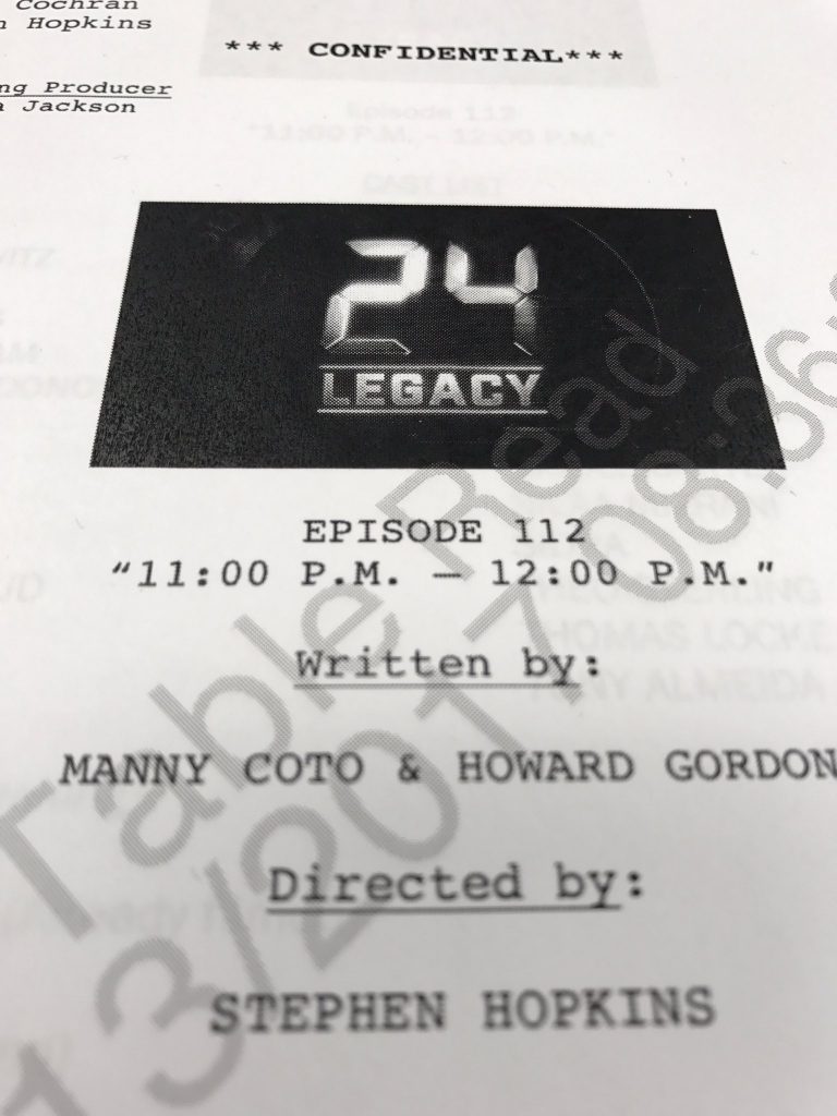 24: Legacy Finale Script Page