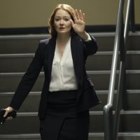 Rebecca Ingram with gun inside CTU - 24: Legacy Episode 9