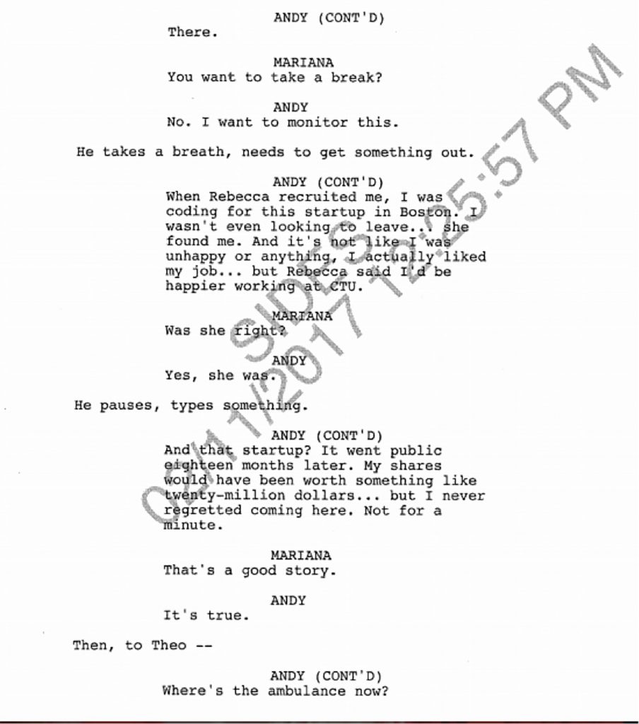 24: Legacy Finale Deleted Scene Script