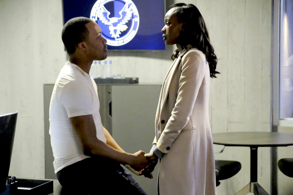 Eric and Nicole Carter embrace in CTU - 24: Legacy Season Finale