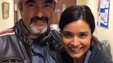 Jon Cassar and Shelley Conn on set of 24: Live Another Day